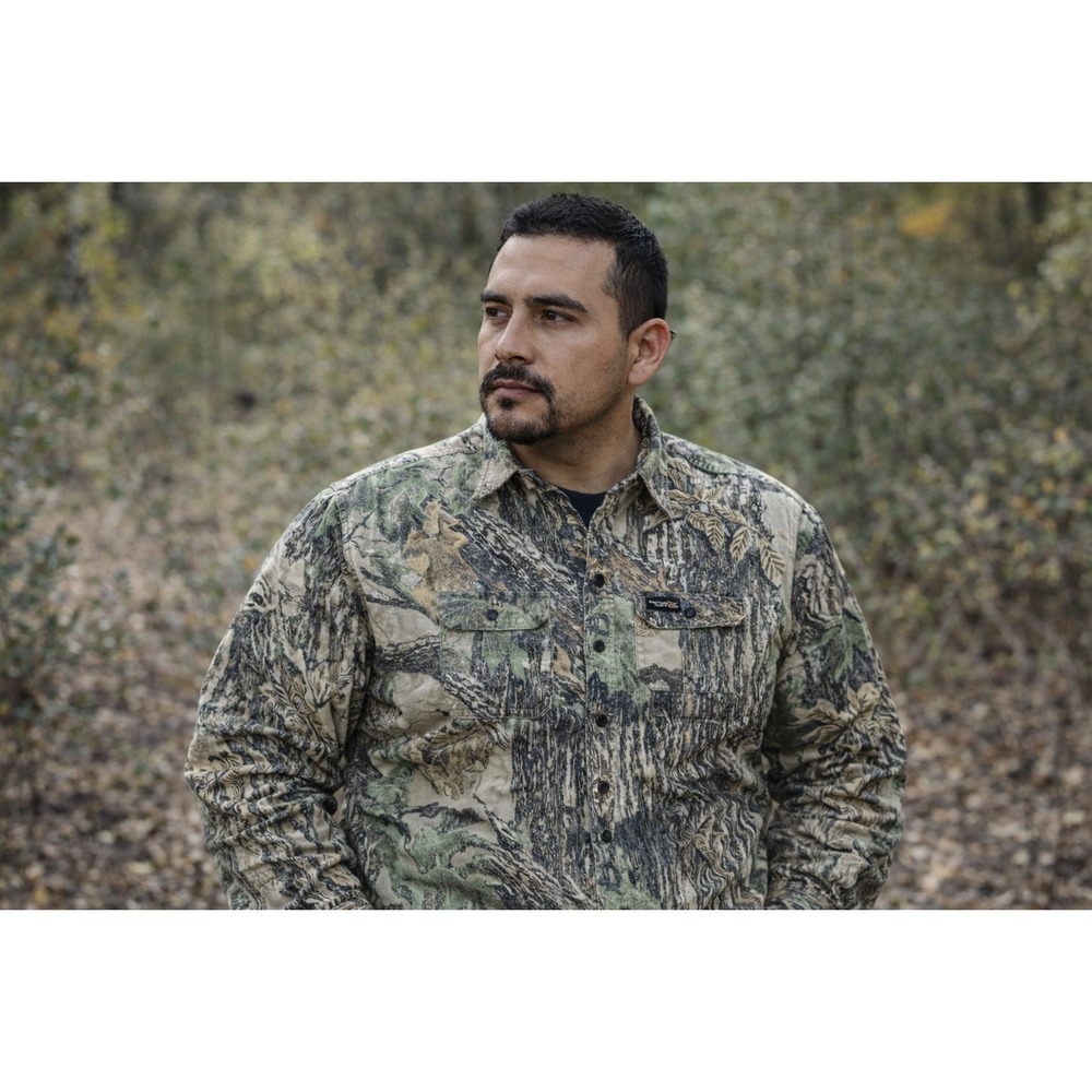Rattlers Brand Men's Large Button Down Camo Shirt Real Tree Pattern Camouflage